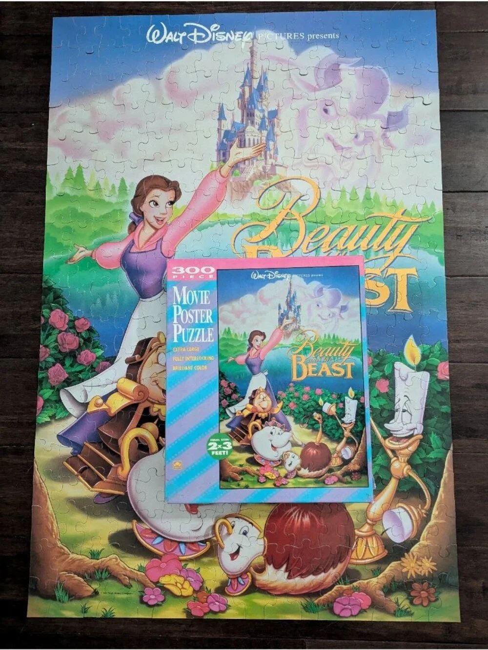 Lot of 4 Vintage Girls Jigsaw Puzzles Complete MB Belle Princess Little Mermaid